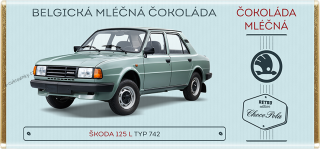 Čokoláda RETRO 100g "Škoda 125 L" mléčná