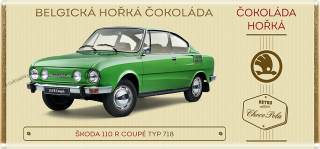 Čokoláda RETRO 100g "Škoda 110 R Coupé" hořká