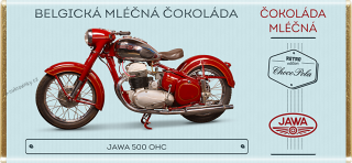 Čokoláda RETRO 100g motorka JAWA 500 OHC - mléčná