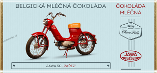 Čokoláda RETRO 100g motorka"JAWA 50 Pařez" - mléčná