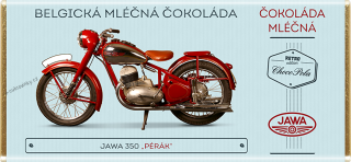 Čokoláda RETRO 100g motorka"JAWA 350 Pérák" - mléčná