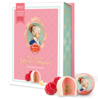 Mozartovy koule REBER 120 g Mozart Constanze - bílá čokoláda & malina RŮŽOVÉ