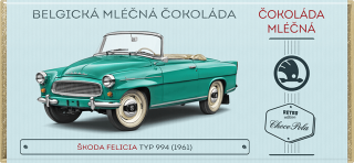 Čokoláda RETRO 100 g Škoda FELICIA (1961) mléčná