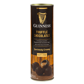 Bonboniéra GUINNESS Truffle 320g tuba - pralinky z hořké čokolády s lahodným krémem ganache a tmavým pivem