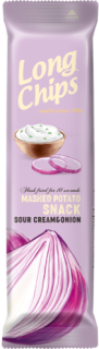 Long chips bramborový snack  příchutí zakysané smetany a cibule 75g