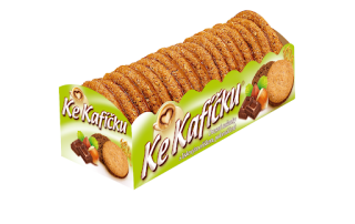 Ovesné sušenky Ke Kafíčku 220 g s lískovými oříšky polomáčené