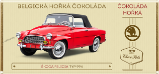 Čokoláda RETRO 100 g Škoda Felicia 1960 - hořká