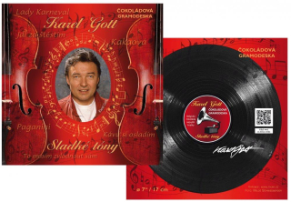 Čokoládová gramofonová deska 60 g KAREL GOTT červená