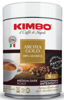 KIMBO 250g Aroma GOLD mletá káva  kovová dóza