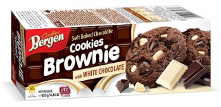 Sušenky BERGEN 126g Brownie  s kousky bílé čokolády