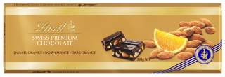 Čokoláda LINDT 300 g hořká MANDLE & POMERANČ 