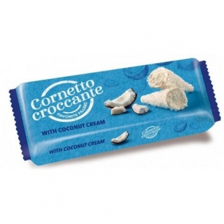 CORNETTI Máčené oplatky v čokoládě 112g plněné KOKOSOVÝM krémem