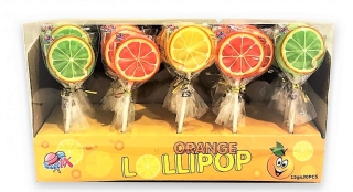 Mini lízátko ORANGE MIX 15 g různé příchutě (balení 30 ks)