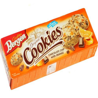 Sušenky Cookies BERGEN 135g s kousky čokolády & pomeranče