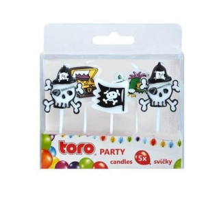 Svíčky dortové 5 ks - motiv PIRÁTI